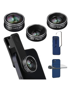Kit de Lentes para Teléfono Mocalaca - Ojo de Pez, Gran Angular y Macro
