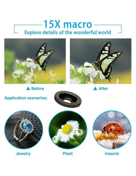 Kit de Lentes para Cámara de Teléfono Móvil MOCALACA 4 en 1 Kit de Lentes para Cámara de Teléfono Móvil MOCALACA 4 en 1