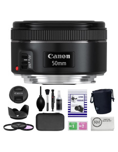 Lente Canon EF 50mm f/1.8 STM + Kit de Accesorios Completo