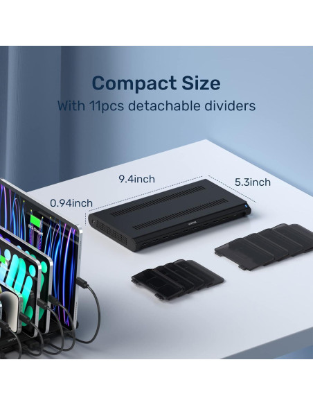 Estación de Carga USB Unitek 10 Puertos Tipo-C y QC 3.0 Estación de Carga USB Unitek 10 Puertos Tipo-C y QC 3.0