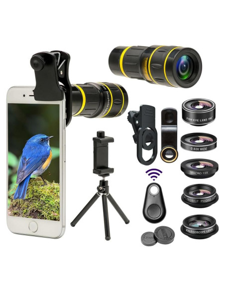 Kit de Lentes para Cámara de Teléfono Godefa 6 en 1 Telefoto 18X Kit de Lentes para Cámara de Teléfono Godefa 6 en 1 Telefoto 18X