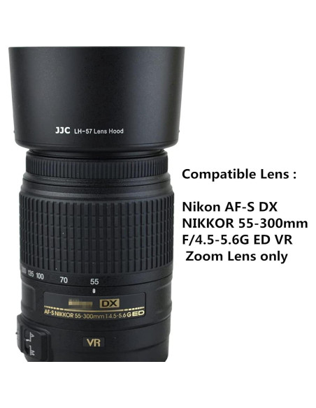Capucha de lente Nikon HB-57 para 55-300mm F4.5-5.6G ED VR Capucha de lente Nikon HB-57 para 55-300mm F4.5-5.6G ED VR