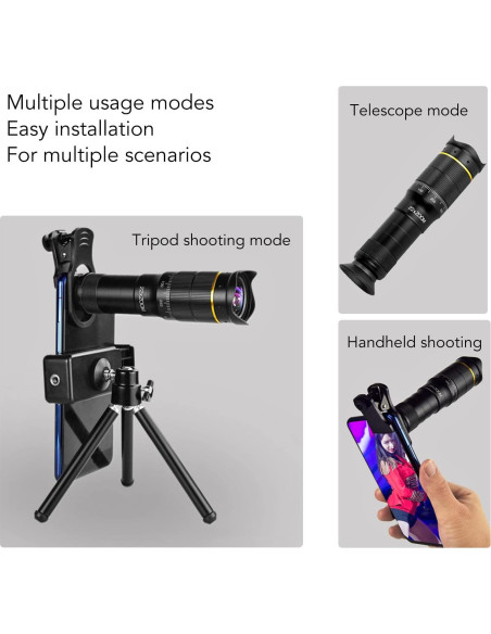 Lente de cámara para teléfono GOWENIC 32X HD con zoom y gran apertura Lente de cámara para teléfono GOWENIC 32X HD con zoom y gran apertura