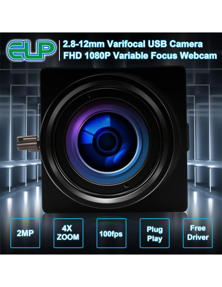 Cámara Web USB 1080P Varifocal 2.8-12mm 2MP - 100fps Cámara Web USB 1080P Varifocal 2.8-12mm 2MP - 100fps