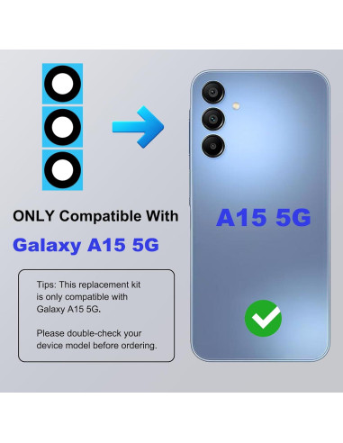 Paquete de 3 Lentes de Cámara Trasera para Galaxy A15 5G
