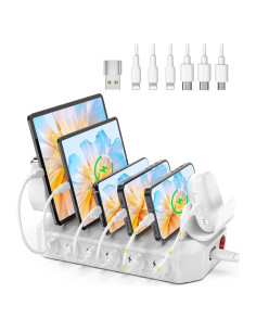 Estación de Carga 60W HSicily 6 Puertos USB-C Blanca