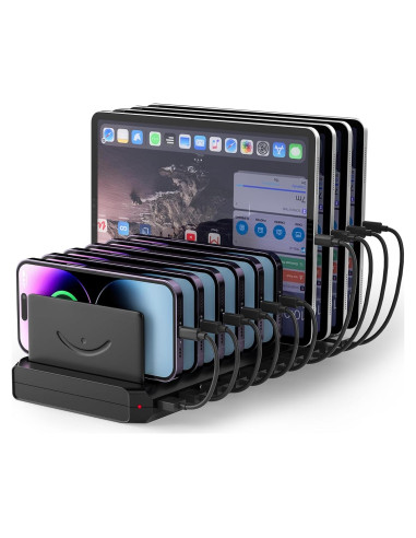 Estación de Carga Cinlinso 60W 10 Puertos USB Rápida
