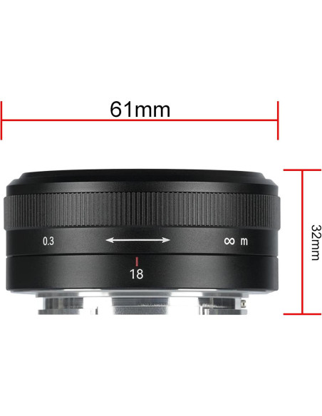 Lente 7artisans 18mm F5.6 para Montura Sony E - 98.7 Lente 7artisans 18mm F5.6 para Montura Sony E - 98.7