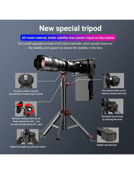 Lente Telefoto APEXEL 36X para Smartphone - HD, Universal Lente Telefoto APEXEL 36X para Smartphone - HD, Universal