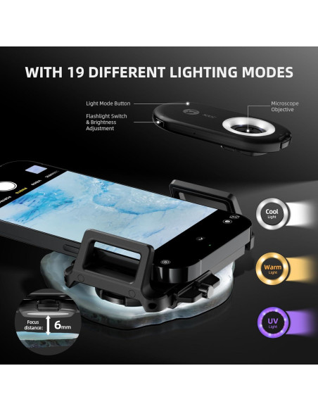 Microscopio Portátil Spider Farmer 200X con Luz LED y CPL Microscopio Portátil Spider Farmer 200X con Luz LED y CPL