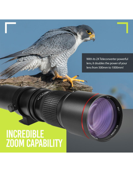Lente Telefoto Manual 500mm/1000mm f/8 Big Mike para Nikon DSLR Lente Telefoto Manual 500mm/1000mm f/8 Big Mike para Nikon DSLR