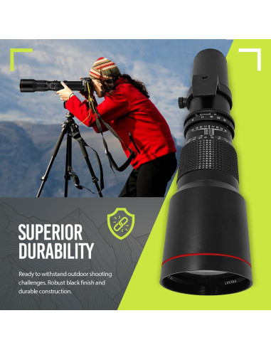 Lente Telefoto Manual 500mm/1000mm f/8 Big Mike para Nikon DSLR