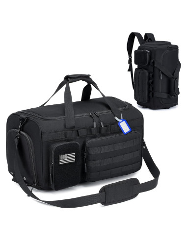 Bolsa de gimnasio COSCOOA 3 en 1 negra 32L con compartimentos