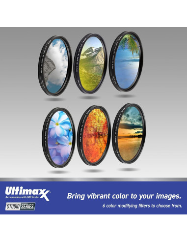 Kit de Filtros de Color Gradual Ultimaxx 62MM - 6 Piezas