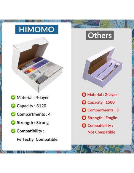 Caja de Almacenamiento de Cartas HIMOMO 3120 Cartas 6 Set Caja de Almacenamiento de Cartas HIMOMO 3120 Cartas 6 Set