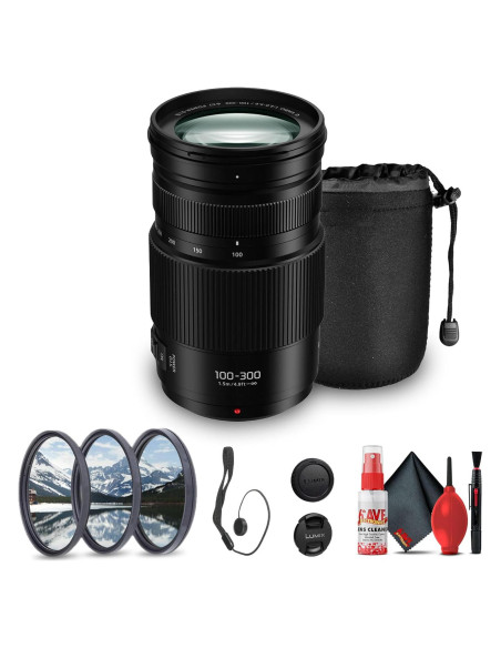 Lente Panasonic Lumix G Vario 100-300mm f/4.5-5.6 + Kit Accesorios Lente Panasonic Lumix G Vario 100-300mm f/4.5-5.6 + Kit Accesorios