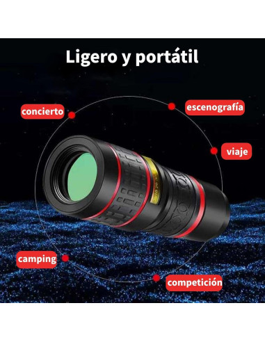 Lente Telefoto 20X PUSOKEI con Clip para Teléfono Móvil