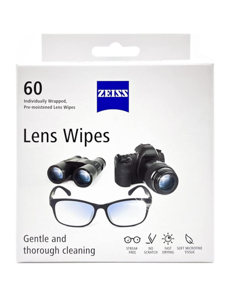 Toallitas de limpieza ZEISS 120 unidades - Sin rayas y seguras Toallitas de limpieza ZEISS 120 unidades - Sin rayas y seguras