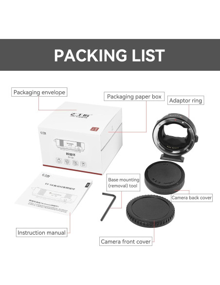 Adaptador de lente EF-SE 7artisans con enfoque automático para Sony Adaptador de lente EF-SE 7artisans con enfoque automático para Sony
