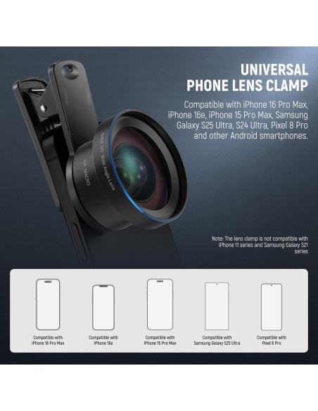 Kit de Lentes para Smartphone NEEWER 2 en 1 Gran Angular + Macro Kit de Lentes para Smartphone NEEWER 2 en 1 Gran Angular + Macro