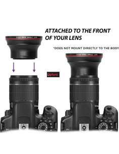 Lente Gran Angular 0.43X + Macro OPTURA HD 58mm para Canon 2