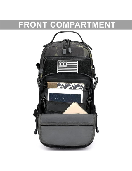 Mochila Bandolera Táctica G4Free 34x20x12cm Negra EDC Mochila Bandolera Táctica G4Free 34x20x12cm Negra EDC