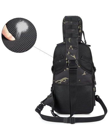 Mochila Bandolera Táctica G4Free 34x20x12cm Negra EDC