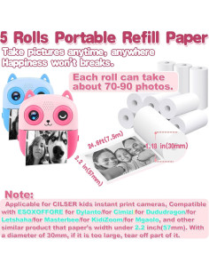Papel Térmico CILSER para Cámara Infantil - 5 Rollos 57x25mm 2