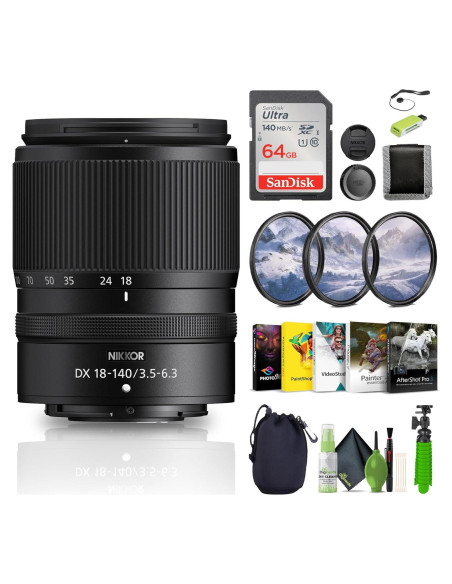 Lente Zoom Nikon NIKKOR Z DX 18-140mm f/3.5-6.3 VR + Accesorios Lente Zoom Nikon NIKKOR Z DX 18-140mm f/3.5-6.3 VR + Accesorios
