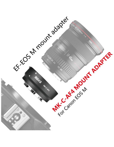 Anillo Adaptador Meike MK-C-AF4 para Lentes Canon EF a EOS M
