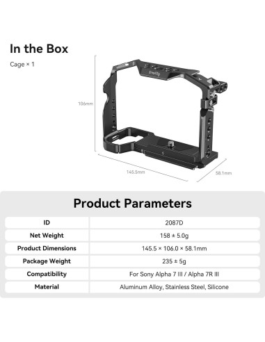 Jaula para Cámara Sony A7RIII A7III A7M3 SmallRig 2087