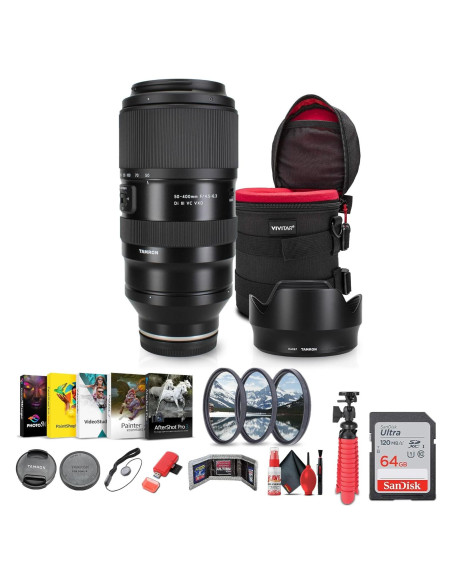 Lente Tamron 50-400mm f/4.5-6.3 Di III VC VXD para Sony E + Accesorios Lente Tamron 50-400mm f/4.5-6.3 Di III VC VXD para Sony E + Accesorios