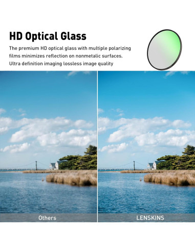 Filtro Polarizador Circular LENSKINS 77mm HD Anti-Reflejo