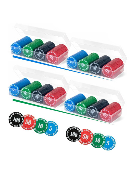 Juego de Fichas de Póker Lynkaye 400 Pcs con Caja Juego de Fichas de Póker Lynkaye 400 Pcs con Caja