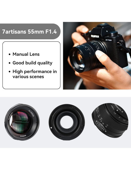 Lente 7artisans 55mm F1.4 APS-C Montura M4/3 Enfoque Manual Lente 7artisans 55mm F1.4 APS-C Montura M4/3 Enfoque Manual