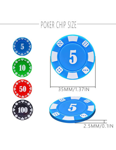 Juego de Fichas de Póker Lynkaye 400 Pcs con Caja