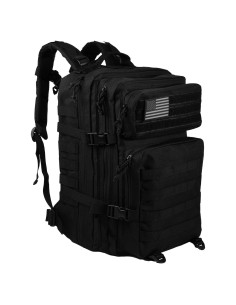 Mochila táctica 40L negra | 7 compartimentos | Nylon resistente