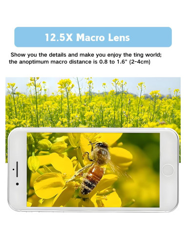 Lente Macro y Gran Angular Yosoo 0.45X 12.5X para Smartphone