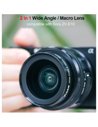 Lente Gran Angular 18mm y Macro Kase 40.5mm para Sony ZV-E10