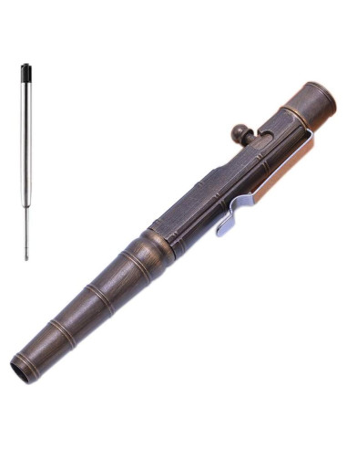 Bolígrafo de Latón Macizo EKLOEN E2080K Negro Retro 13.5cm