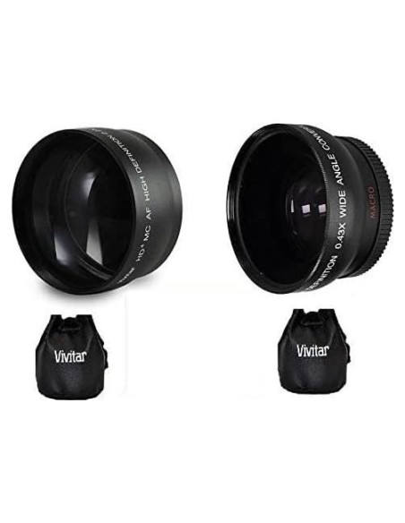 Kit de Lentes Telefoto y Gran Angular Vivitar 58mm para Canon Kit de Lentes Telefoto y Gran Angular Vivitar 58mm para Canon
