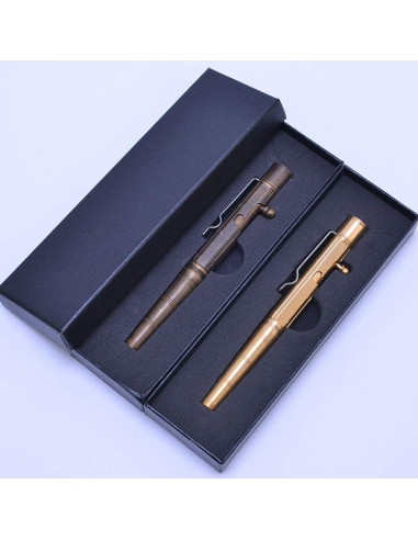 Bolígrafo de Latón Macizo EKLOEN E2080K Negro Retro 13.5cm