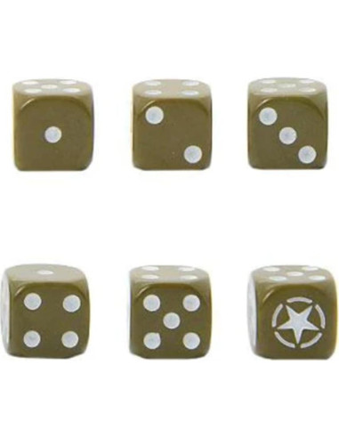 Dados D6 Estrella Aliada Warlord Games (16) para Bolt Action