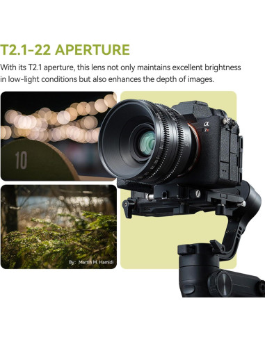 Lente Cine TTArtisan 35mm T2.1 Dual Bokeh para Canon RF