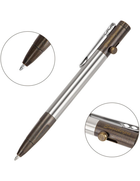 Bolígrafo Smootherpro SP01BK Acero Inoxidable Negro Retro Bolígrafo Smootherpro SP01BK Acero Inoxidable Negro Retro