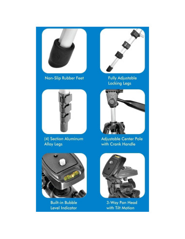 Kit de Accesorios para Canon EOS Rebel T7 T6 T5 T3 - 58MM