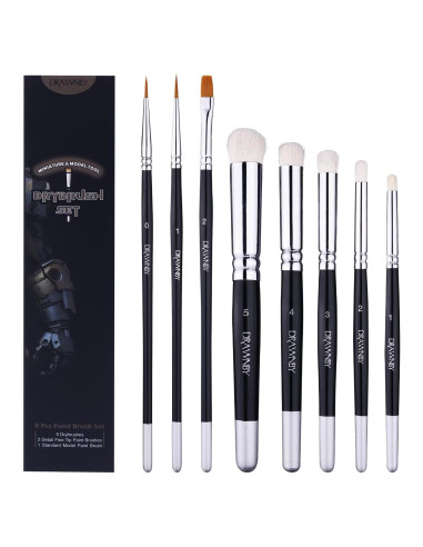 Juego de Pinceles para Pintura en Miniatura Drawnby - 8 Pcs