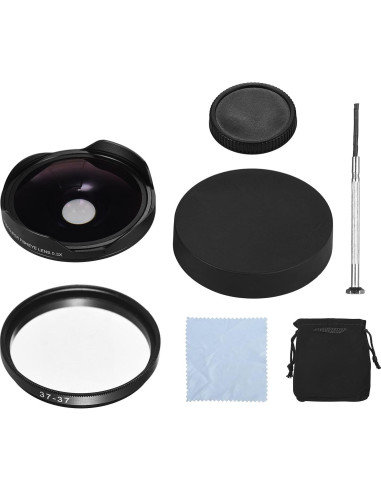 Lente Gran Angular Ojo de Pez Andoer 37mm HD para Videocámaras