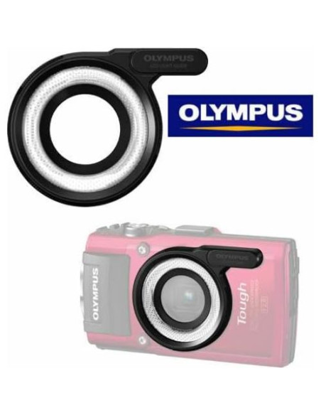 Lente Ojo de Pez Gran Angular 0.43X + Macro + Luz LED para Olympus Tough Lente Ojo de Pez Gran Angular 0.43X + Macro + Luz LED para Olympus Tough