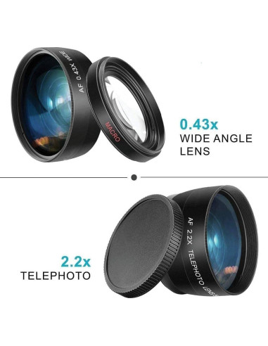 Kit de Lentes Telefoto y Gran Angular HD 2 Piezas Sony Alpha A6000